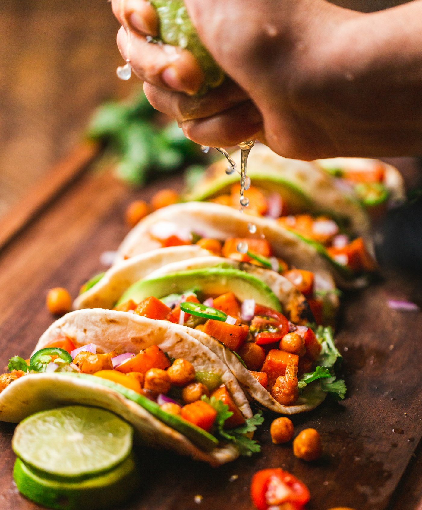 Mexican meal with tortillas and toppings